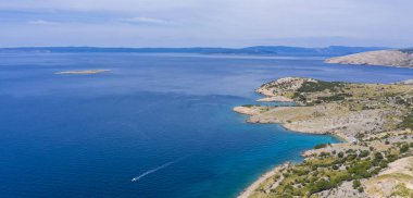 Hırvatistan'da güzel sahil manzara hava görünümü