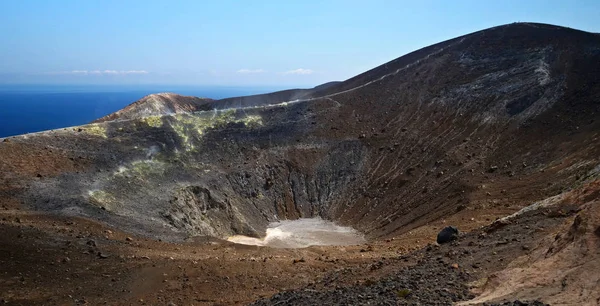 Vulkankrater Auf Der Vulkaninsel Den Äolischen Inseln Sizilien — Stockfoto
