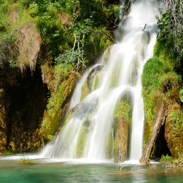 Cachoeira Com Lago Natureza Câmera Lenta — Fotografia de Stock