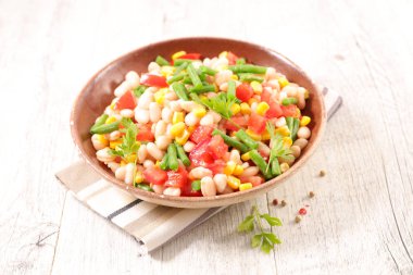 mixed bean salad in bowl clipart