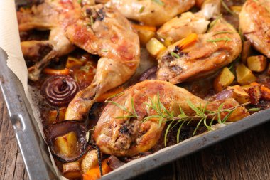 sebzeli ızgara tavuk budu