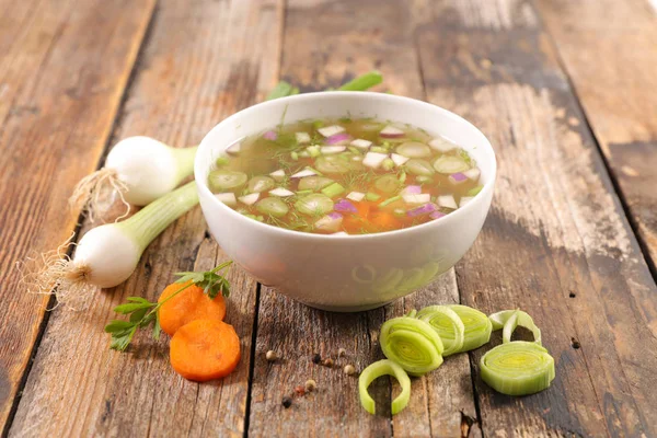 Caldo Verduras Sopa Verduras Ingrediente —  Fotos de Stock