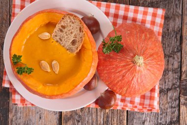 kabak kase kabak çorbası, üst görünümü