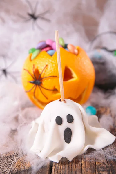 Decoración Halloween Con Confitería Dulces — Foto de Stock