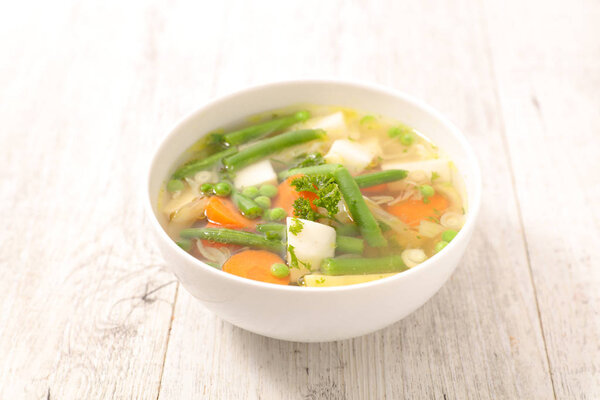 bowl of vegetable and broth