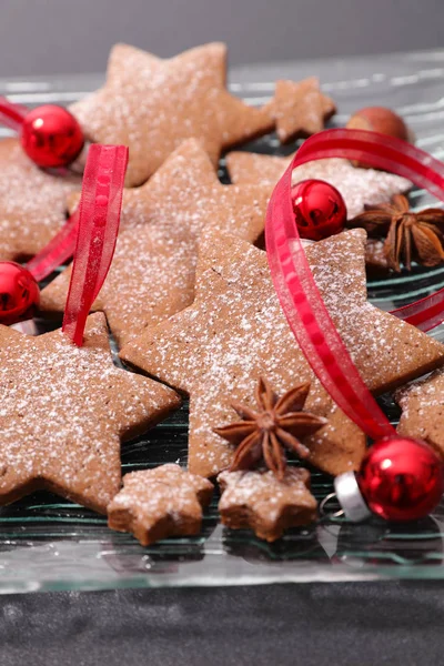 Galleta Navidad Con Arco Decoración — Foto de Stock