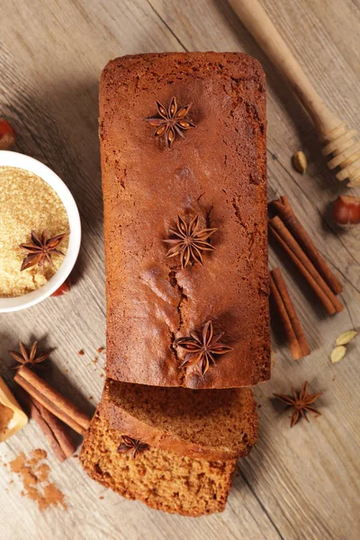 Gingerbread Cake Spices Top View — Stock Photo, Image