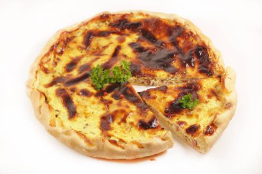 kiş ve dilim beyaz arkaplanda izole