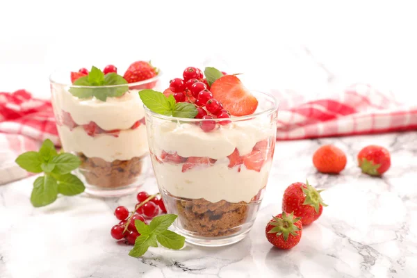 Berry Fruit Tiramisu Biscuit Mascarpone — Stock Photo, Image