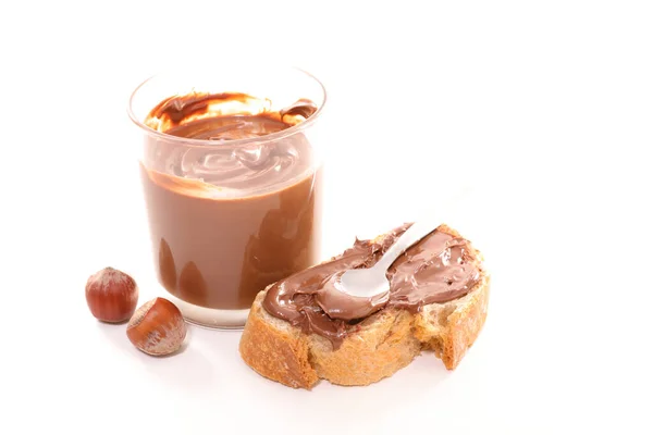 Chocolate Spread Baguette Hazelnut — Stock Photo, Image