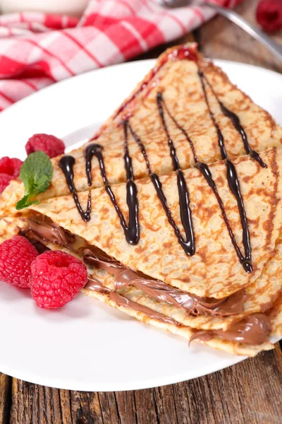 Crepe Chocolate Raspberry — Stock Photo, Image