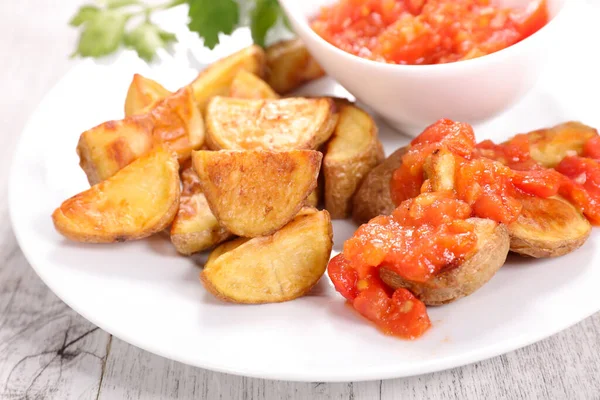 Bravas Potato Spicy Tomato Sauce Spanish Tapas — Stock Photo, Image