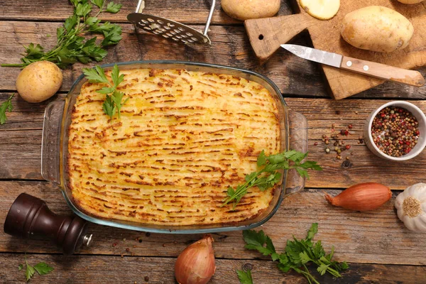 Hachis Parmentier Baked Minced Beef Mashed Potato — стоковое фото