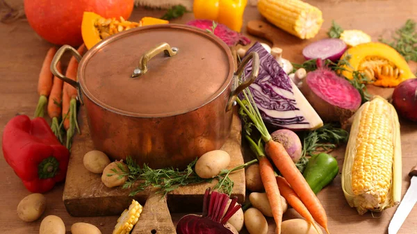 Casserole Légumes Pour Soupe — Photo