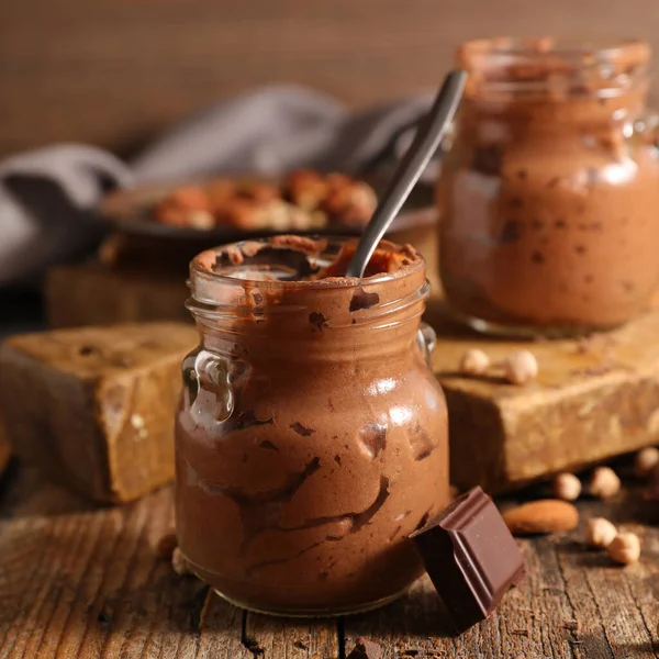 Csokoládé Mousse Vegán Házi Csokoládé Mousse — Stock Fotó