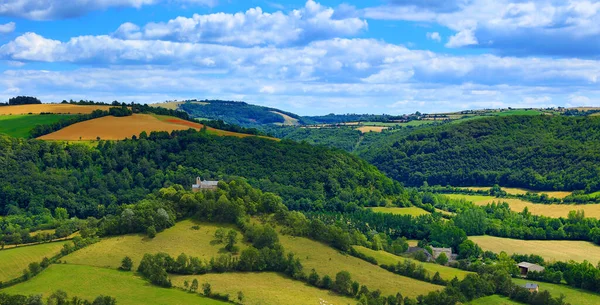 Piękny Krajobraz Aveyron Francja Panorama — Zdjęcie stockowe