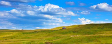 Fransa manzaralı panorama, Cantal.