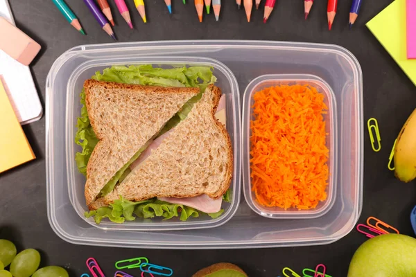 Healthy Lunch Box Back School Job — Stock Photo, Image