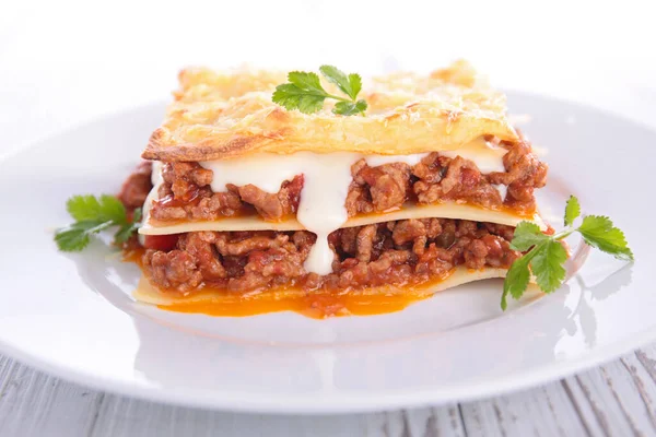 Lasagne Mit Rinderhackfleisch Sahne Und Käse — Stockfoto