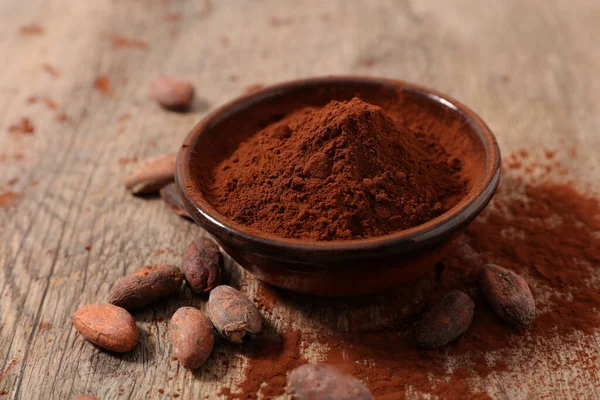 Bowl Cocoa Beans — Stock Photo, Image