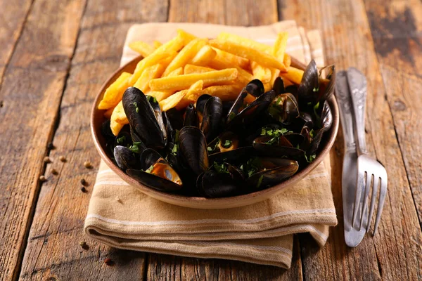 Moule Vin Persil Etfrites — Photo