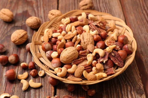 Mixed Nuts Almond Walnut Hazelnut — Stock Photo, Image