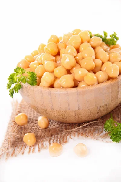 Bowl Chickpea Isolated White Background — Stock Photo, Image