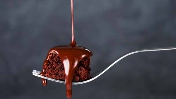 Шоколадний Торт Шоколадний Соус — стокове відео