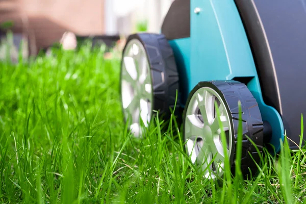 Escarificador Grama Verde Trabalho Jardim Escarificador — Fotografia de Stock