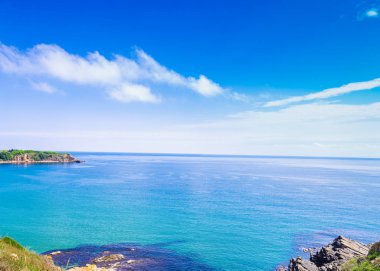 Sinemorets, Bulgaria.View Sinemorets Bulgaristan yakınındaki kıyılarının içinde Karadeniz'in plaj.