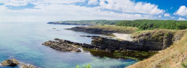 Sinemorets, Bulgaria.View Sinemorets Bulgaristan yakınındaki kıyılarının içinde Karadeniz'in plaj..