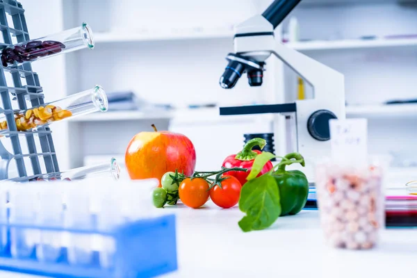 Laboratorio Químico Alimentación Alimentos Laboratorio Adn Modificar Gmo Alimentos Genéticamente —  Fotos de Stock