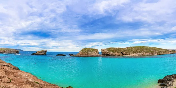 Kék Lagúna Comino Szigetén Málta Gozo — Stock Fotó