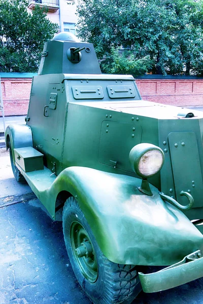 Carro Blindado Com Metralhadoras Era Primeira Guerra Mundial Volgograd Rússia — Fotografia de Stock