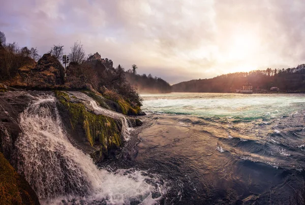 Vista Panorámica Cascada Diamantes Schaffhausen Suiza —  Fotos de Stock