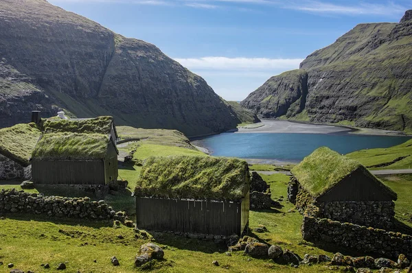 Saksun Mountain Village — Fotografia de Stock