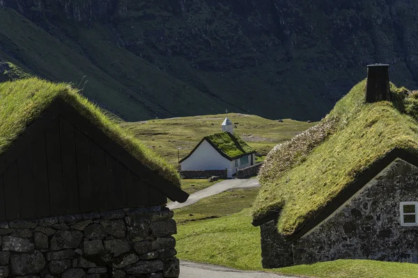 Igreja Saksun Village — Fotografia de Stock