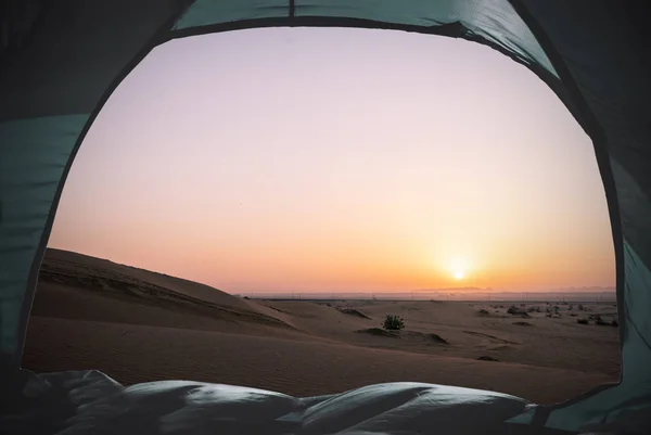 Camping in de woestijn — Stockfoto