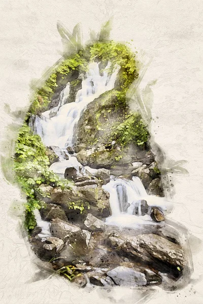 Aquarelle petite cascade — Photo