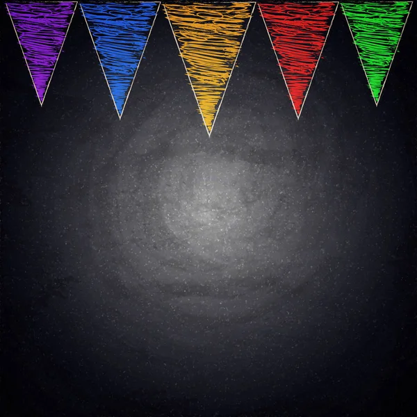 黒板ホオジロ フラグを図面の背景 ベクトル図 — ストックベクタ