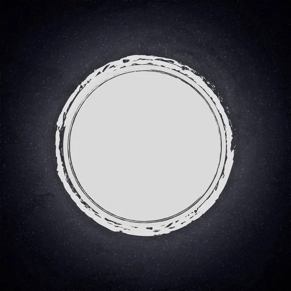 Boş çizim boş yuvarlak çerçeve kara tahta arka plan üzerinde. Vektör çizim