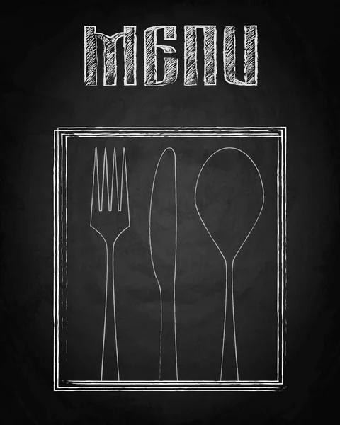 Menu Restaurant Sur Fond Tableau Noir Illustration Vectorielle — Image vectorielle