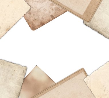 Vintage eski fotoğraf kenarlığı üzerinde beyaz izole