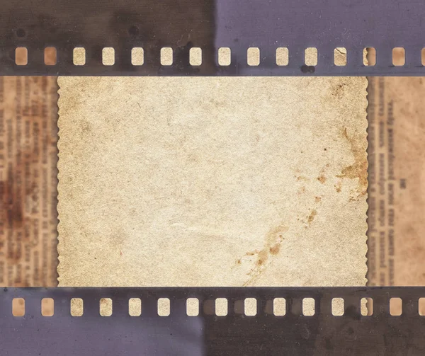 Vintage Background Aged Retro Paper Newspaper Old Film Strip — Stock Photo, Image