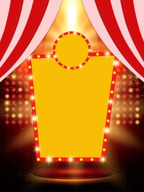  Retro casino afiş poster şablonu. Tanıtım, konser, gösteri için tasarım. Vektör çizim