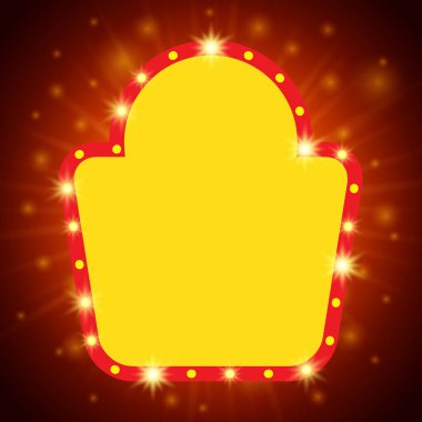 Soyut parlayan retro ışık afiş. Vektör çizim