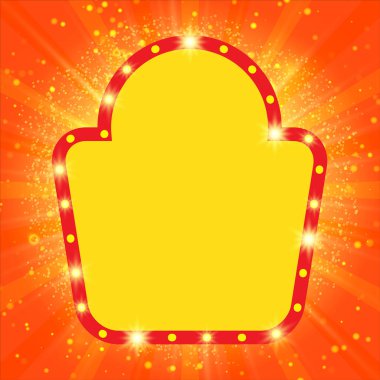 Soyut parlayan retro ışık afiş. Vektör çizim