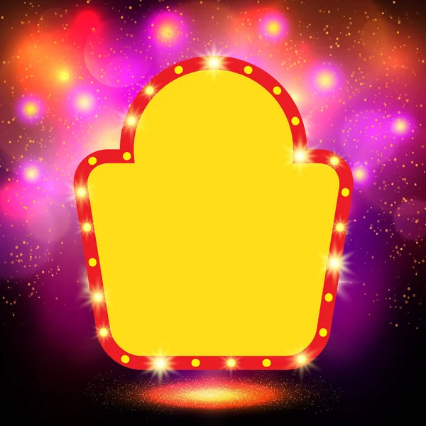 Soyut parlayan retro ışık afiş. Vektör çizim