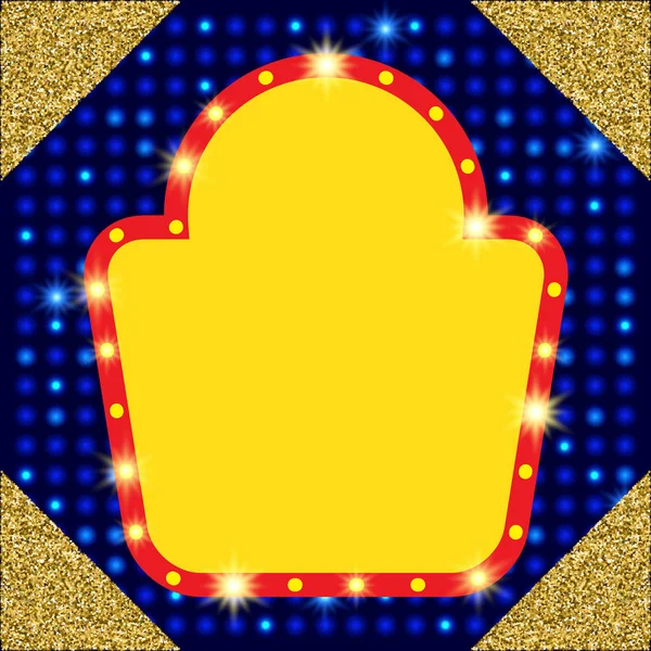 Soyut parlayan retro ışık afiş. Vektör çizim