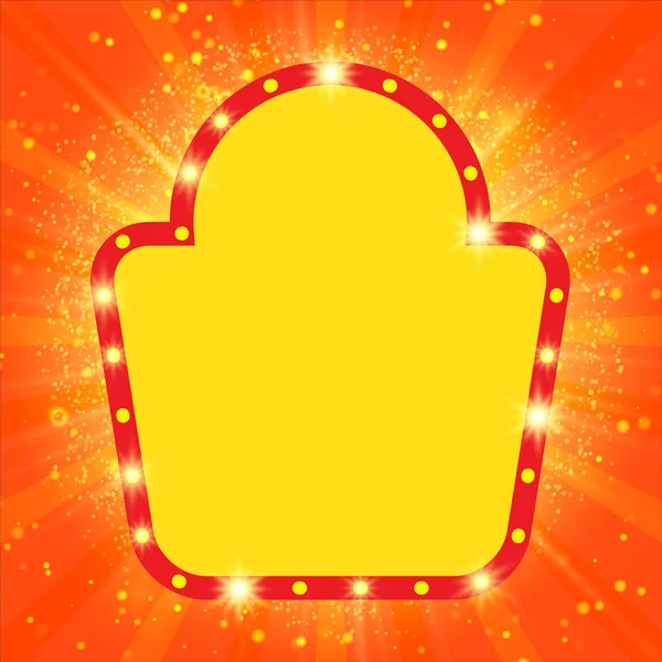 Soyut parlayan retro ışık afiş. Vektör çizim